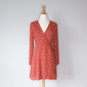 Lush Leaf Print Wrap Dress